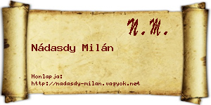 Nádasdy Milán névjegykártya